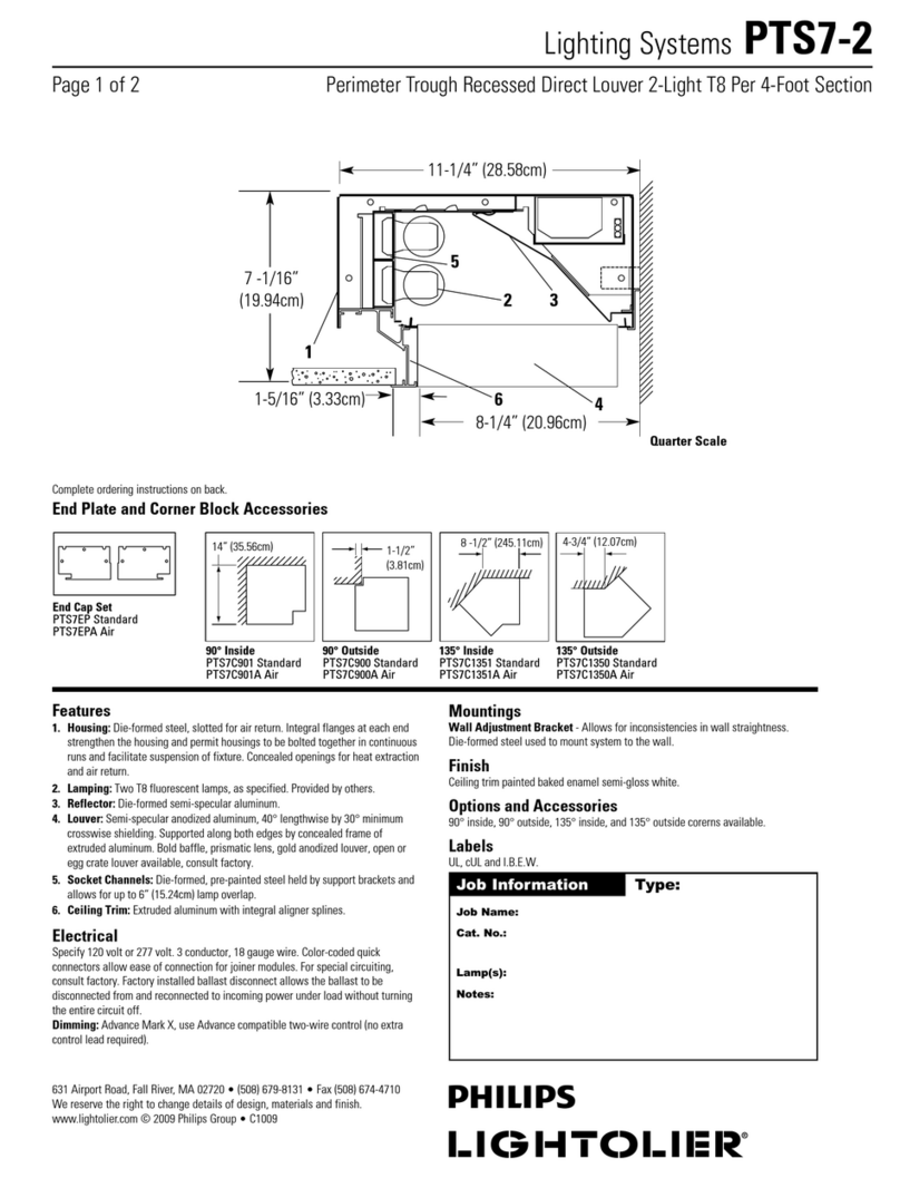 Lightolier PTS7-2 User manual Lightolier PTS7-2 User manual