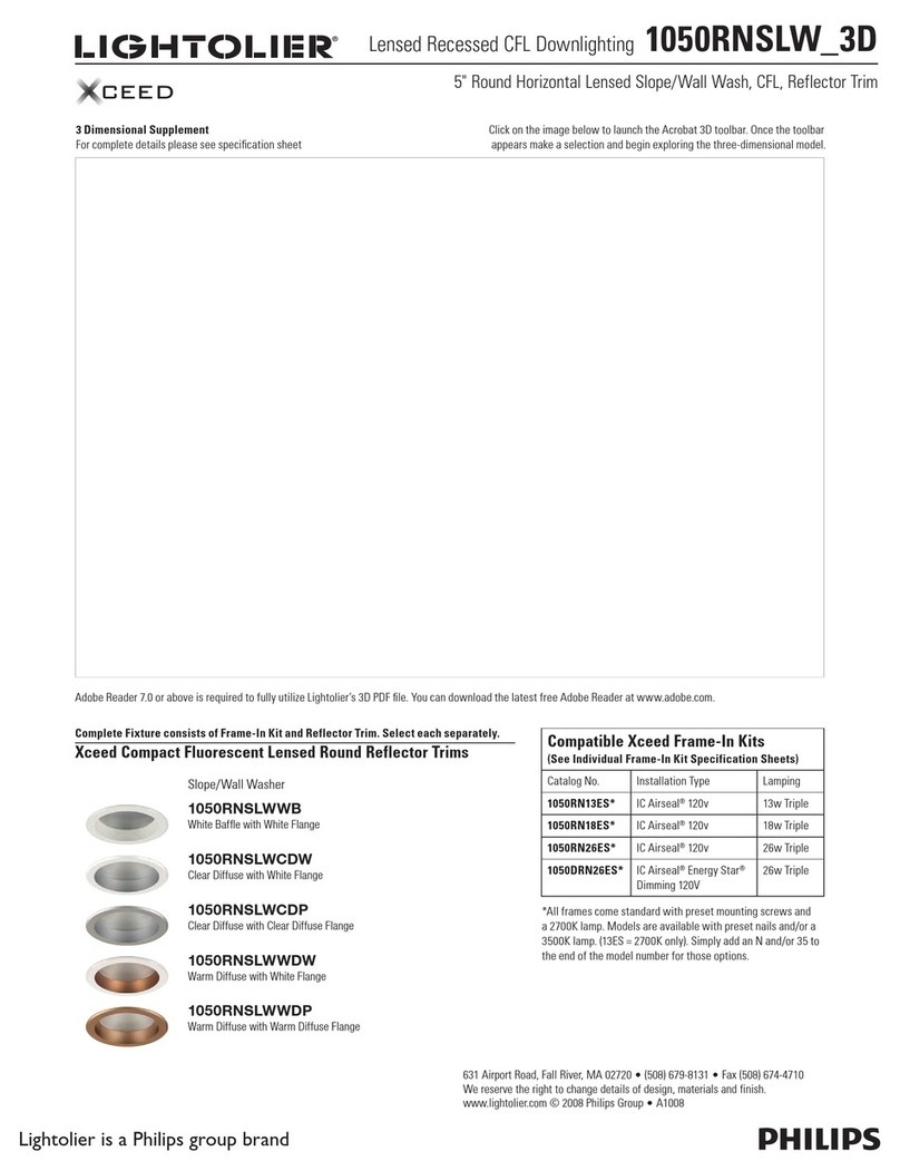 Lightolier Xceed 1050RNSLW_3D User manual Lightolier Xceed 1050RNSLW_3D User manual