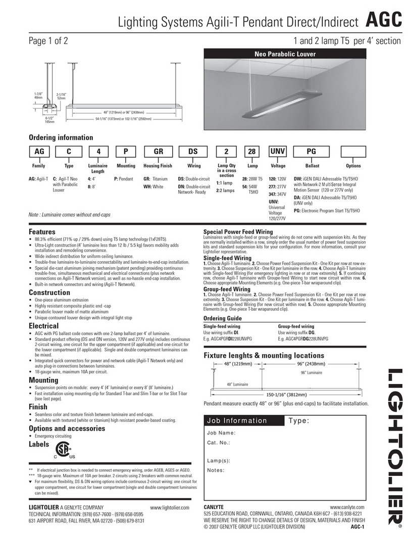 Lightolier AGC User manual