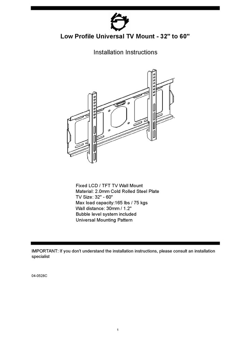 SIIG Low Profile Universal TV Mount - 32" to 60 installation instructions