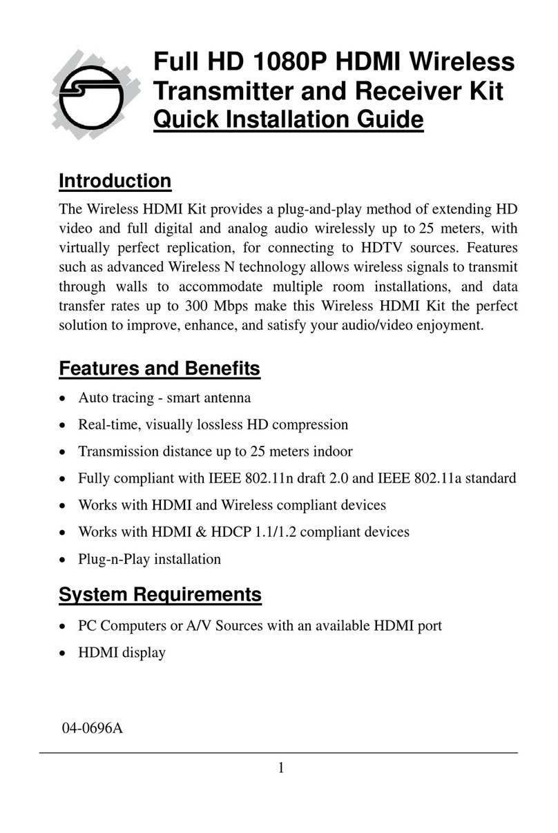 SIIG Full HD 1080P HDMI Wireless Transmitter and Receiver... User manual
