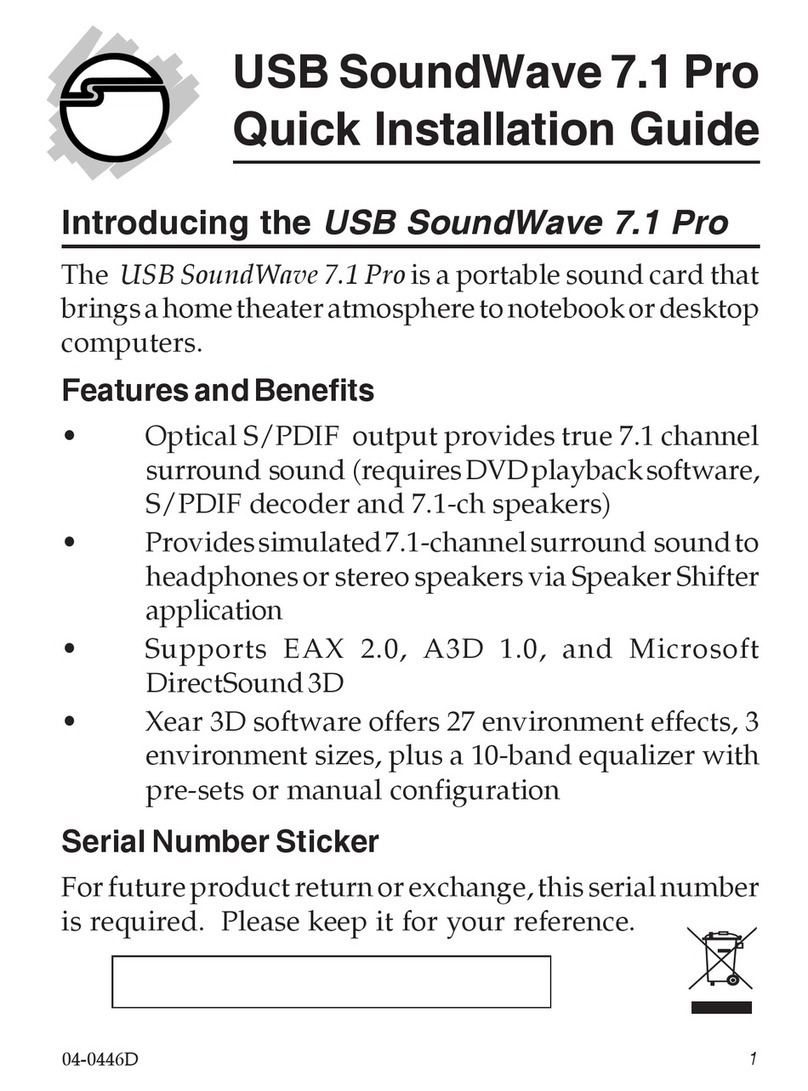 SIIG USB SoundWave 7.1 Pro Quick installation guide