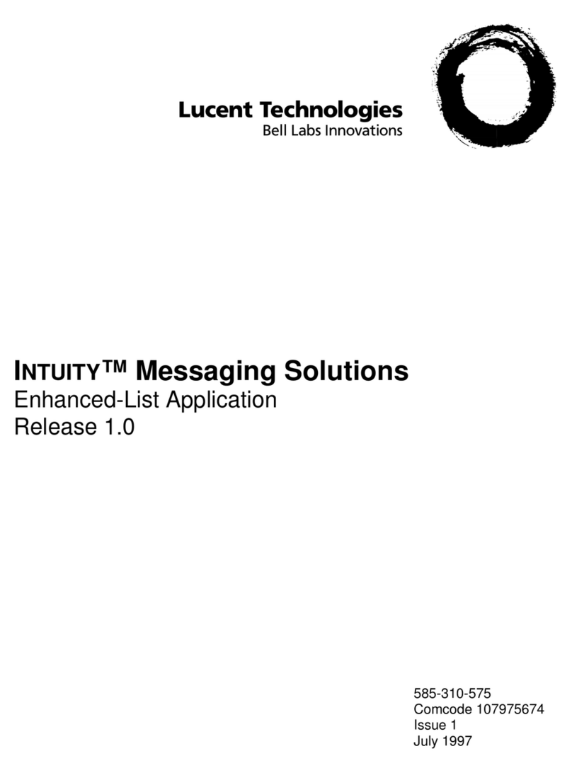 Lucent Technologies INTUITY Messaging Solutions manual