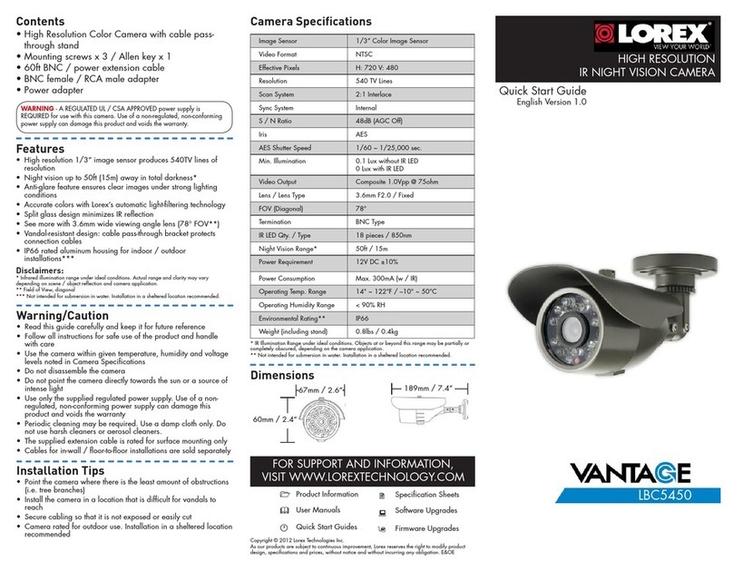 Lorex Vantage LBC5450 User manual