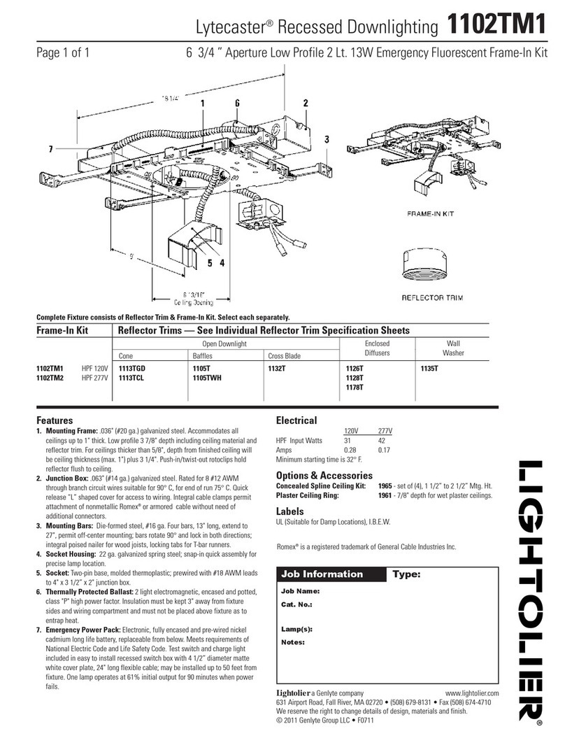Lightolier Lytecaster 1102TM1 User manual