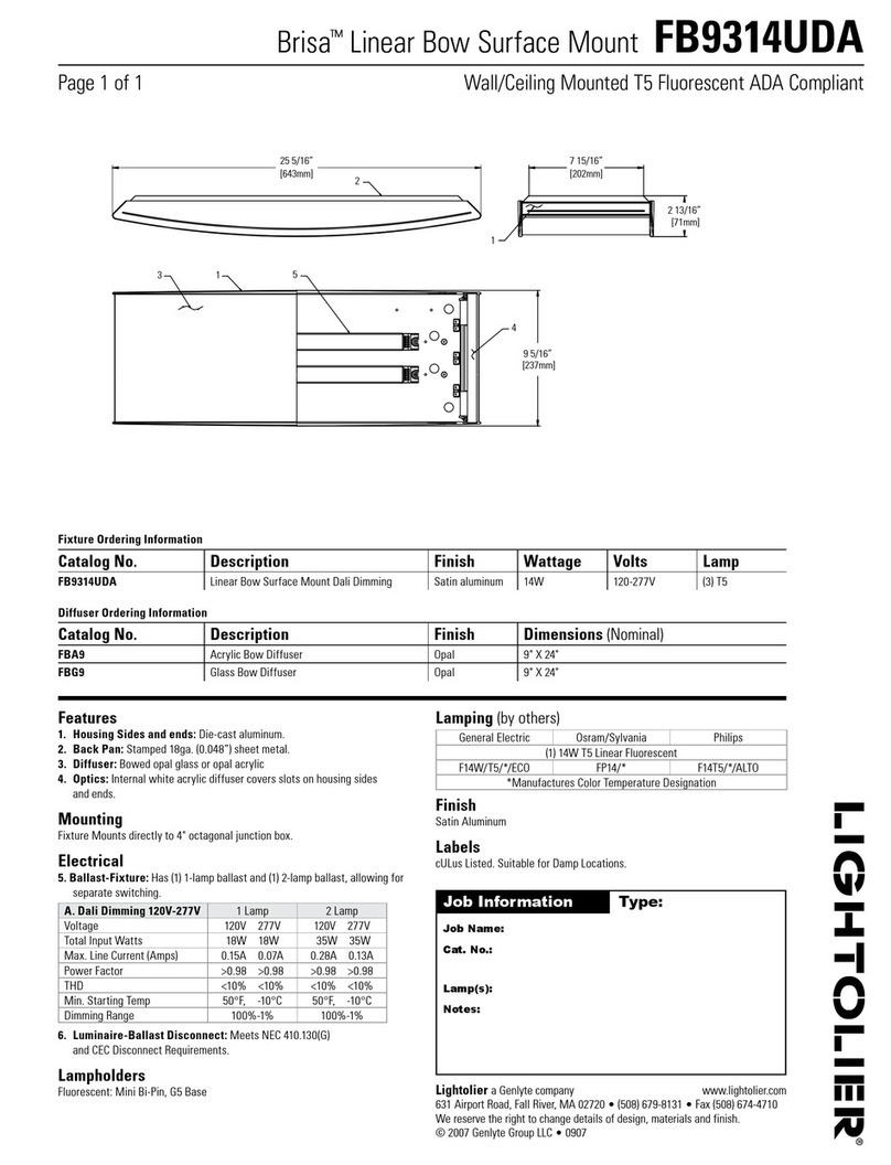 Lightolier Brisa FB9314UDA User manual