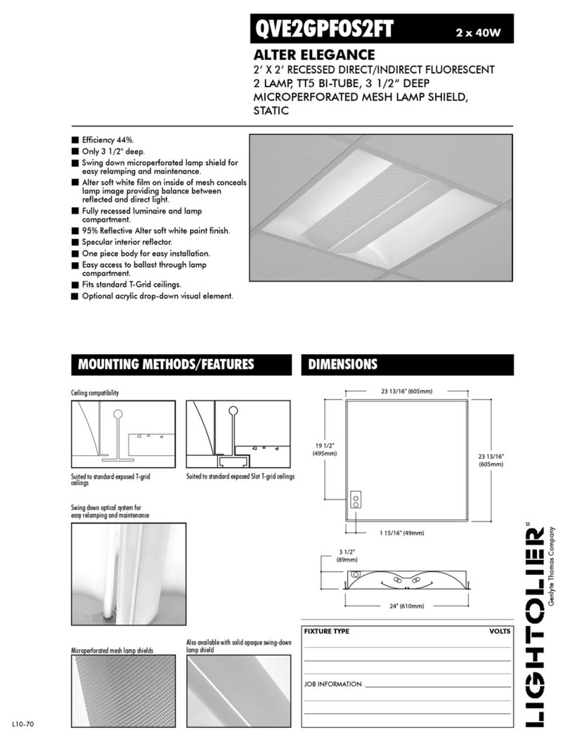 Lightolier QVE2GPFOS2FT User manual Lightolier QVE2GPFOS2FT User manual