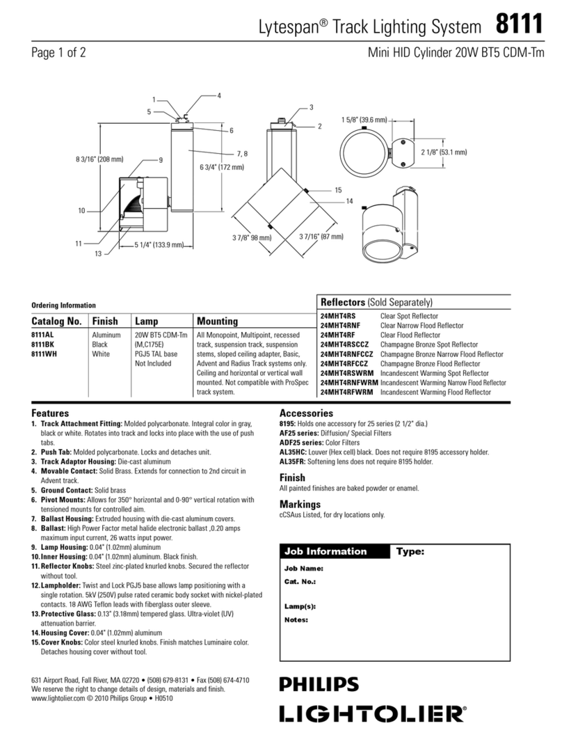 Lightolier Lytespan 8111 specification Lightolier Lytespan 8111 specification