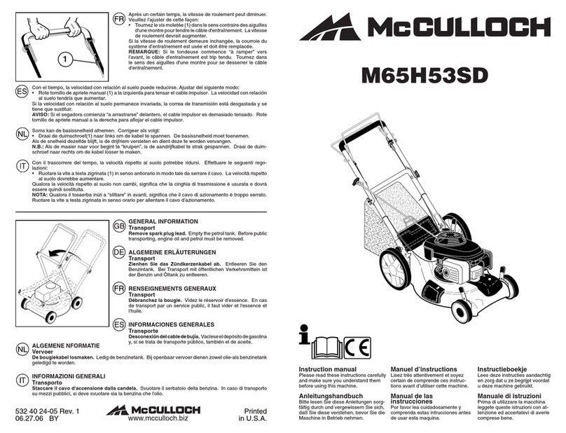 McCulloch M65H53SD user manual