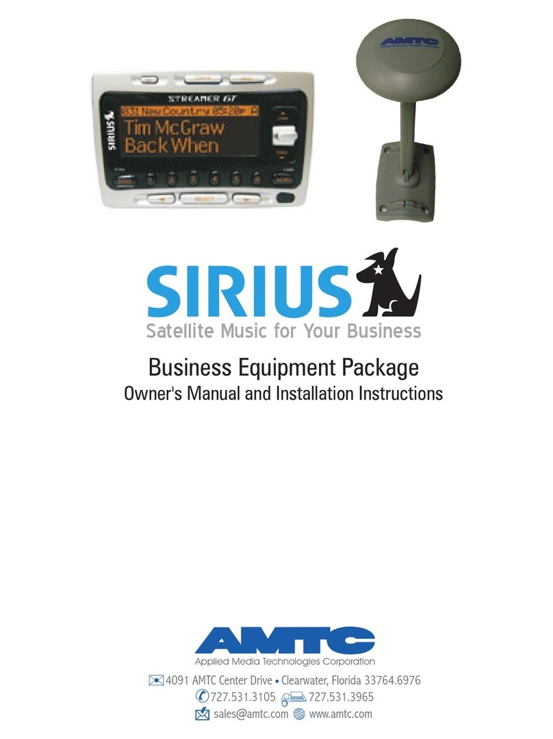 Sirius Satellite Radio SIRIUS Satellite Music for Your Business... Owner's Manual & Installation Instructions