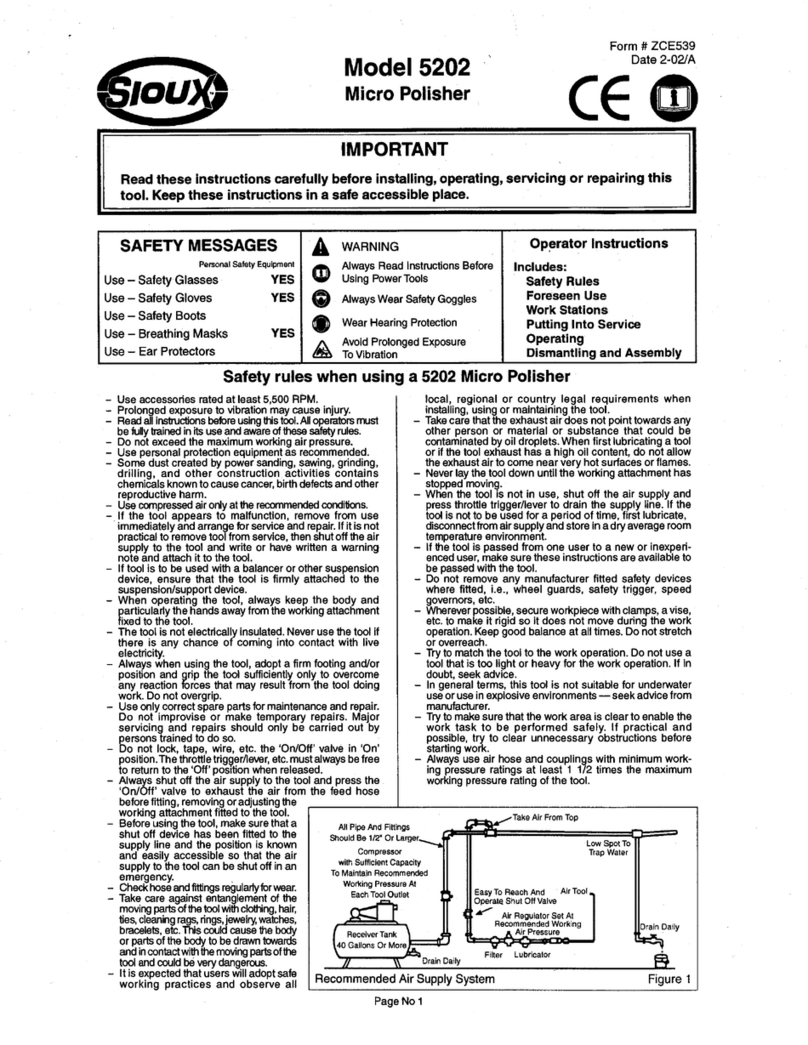 Sioux Tools MICRO POLISHER 5202 Specifications