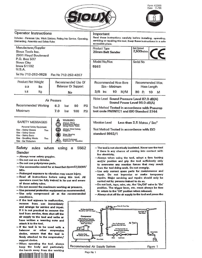 Sioux Tools 5562 Operator instructions