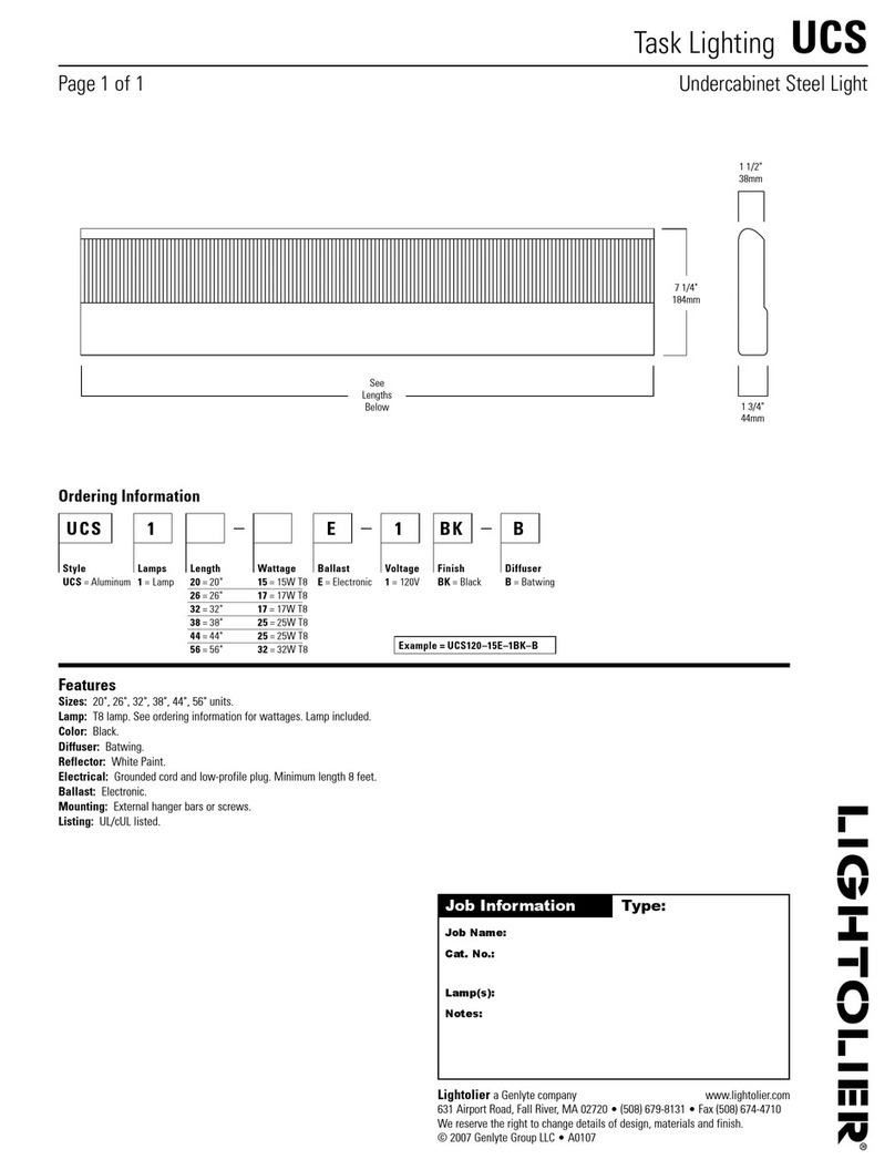 Lightolier UCS User manual