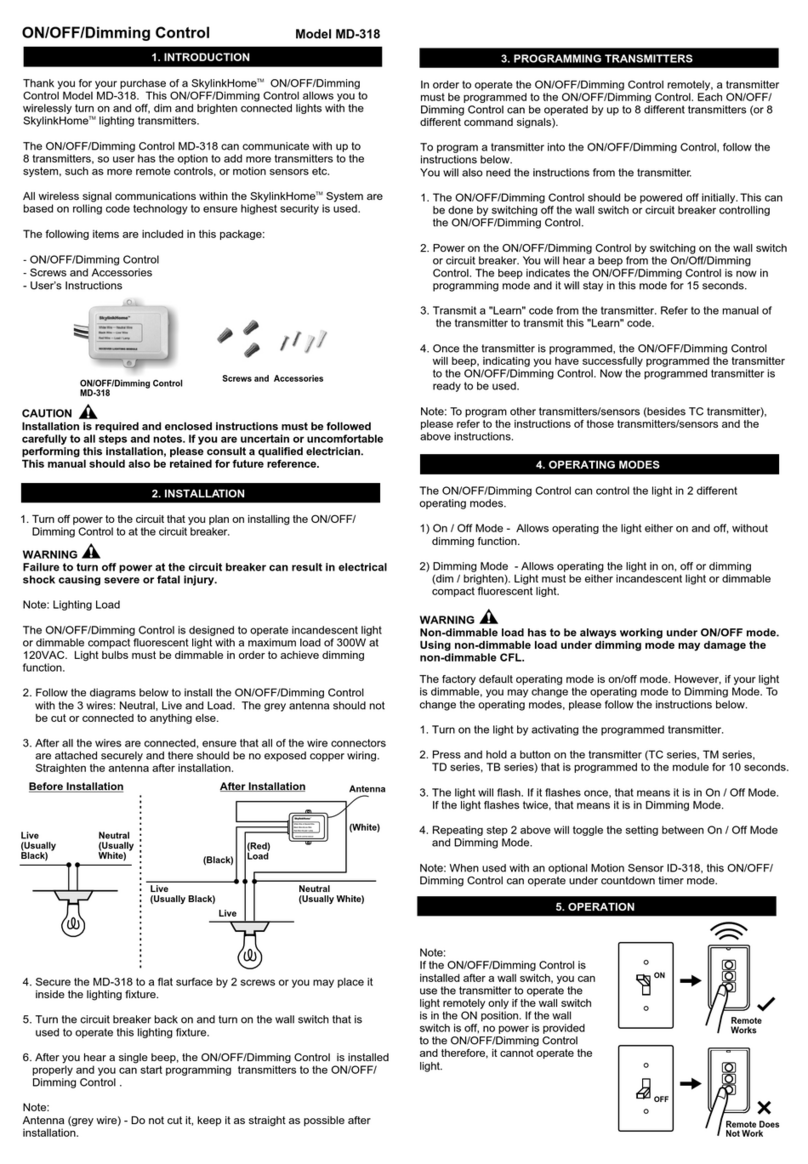SkyLink MD-318 Guide manual
