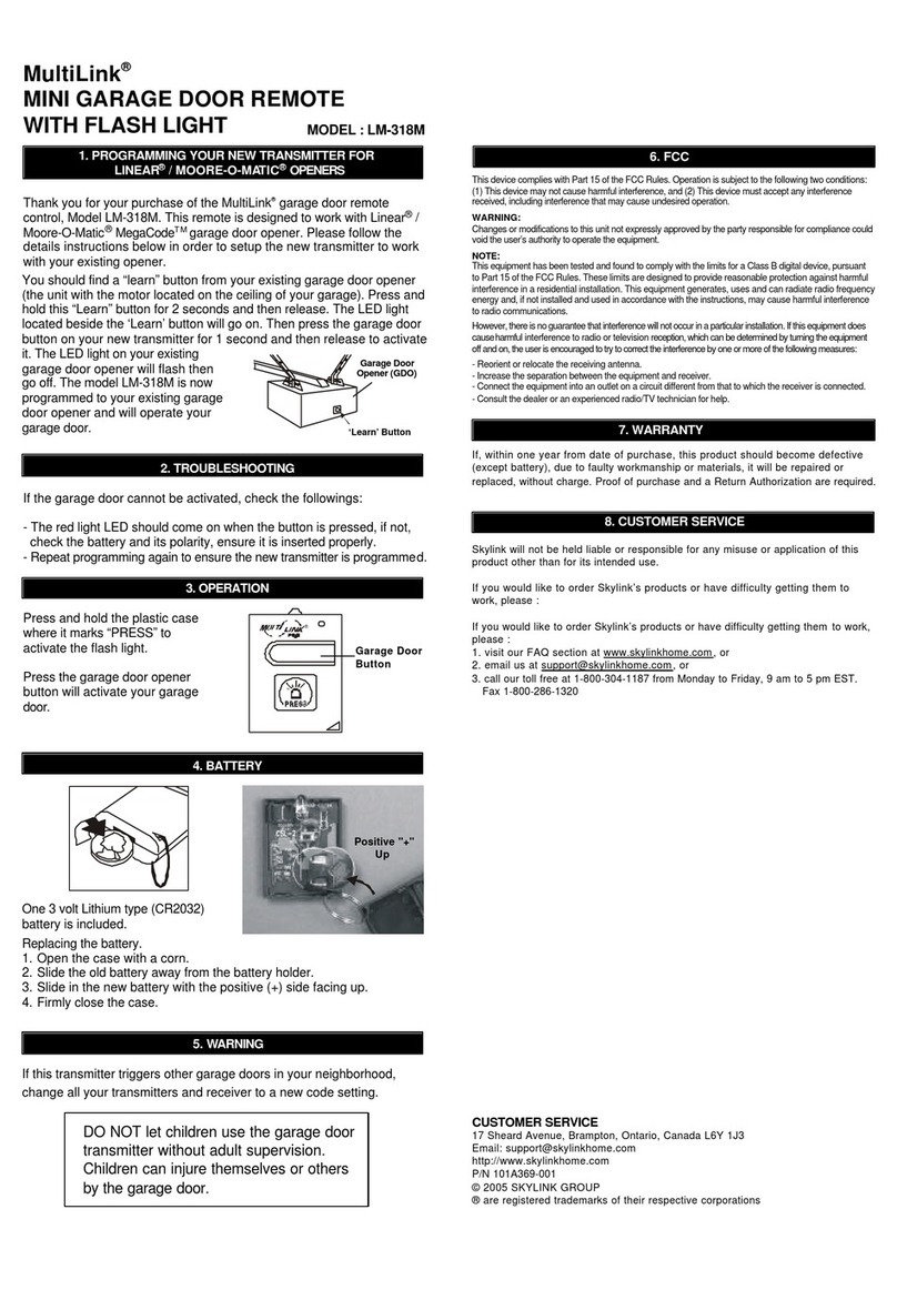 SkyLink MultiLink LM-318M Guide User manual