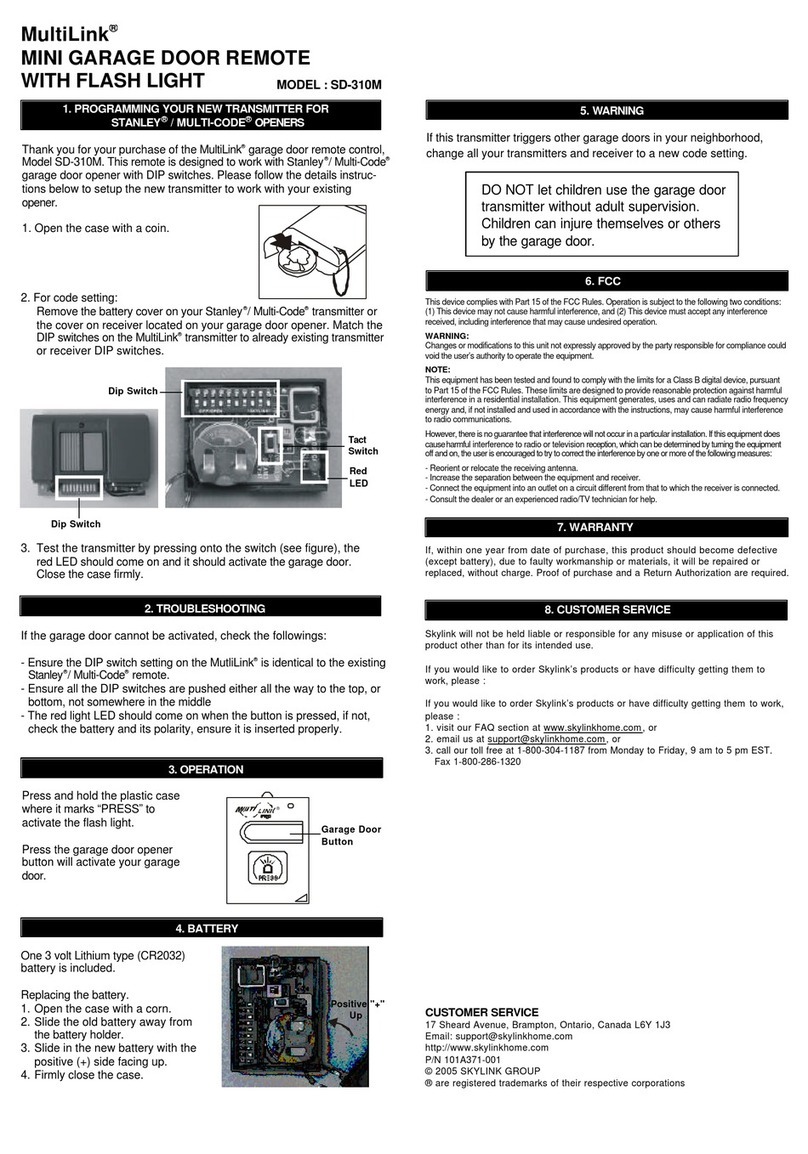 SkyLink MultiLink SD-310M Guide User manual