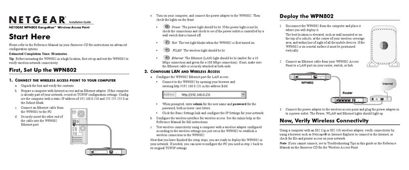 NETGEAR WPN802 Setup manual