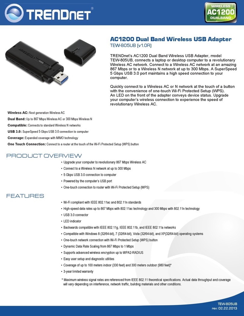 TRENDnet TEW-805UB User manual TRENDnet TEW-805UB User manual