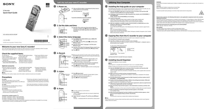 Sony ICD-UX532 User manual Sony ICD-UX532 User manual