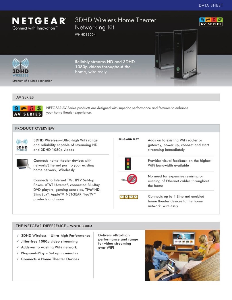 NETGEAR WNHD3004 - High Performance Wireless-N HD Home Theatre... User manual