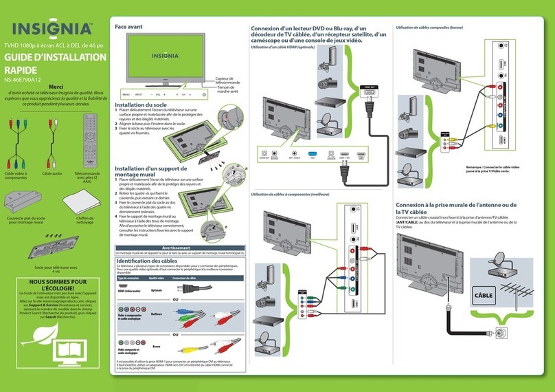 Insignia NS-46E790A12 Installation and operation manual
