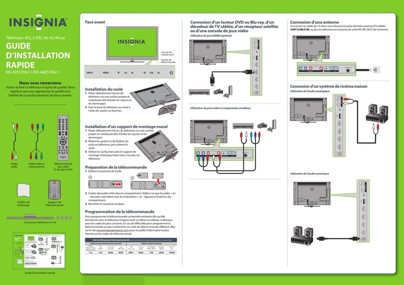 Insignia NS-42E570A11 Installation and operation manual