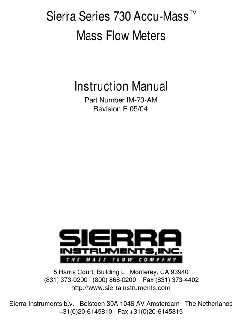 Sierra Accu-Mass 730 User manual