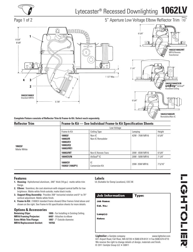 Lightolier Lytecaster 1062LV User manual