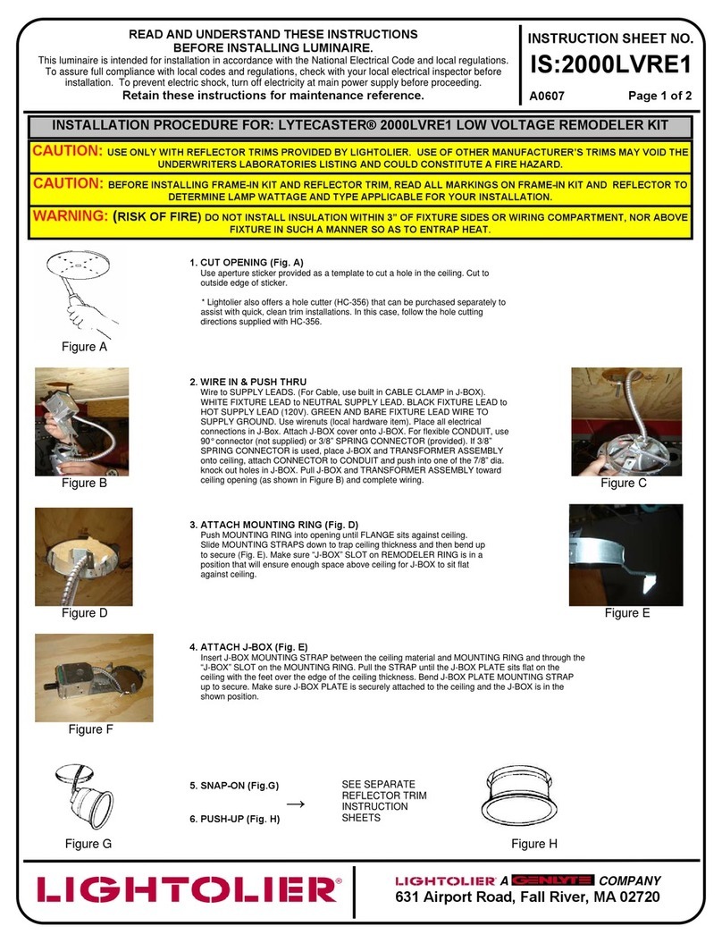 Lightolier LYTECASTER 2000LVRE1 User manual