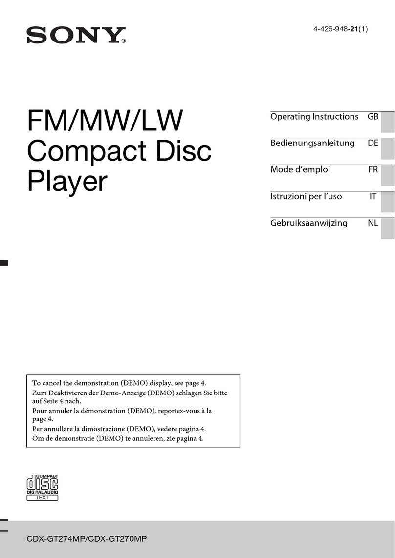 Sony CDX-GT270MP User manual Sony CDX-GT270MP User manual