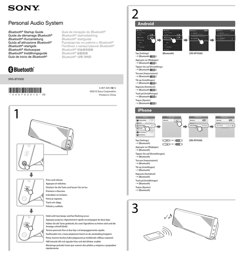 Sony SRS-BTX500 Startup guide
