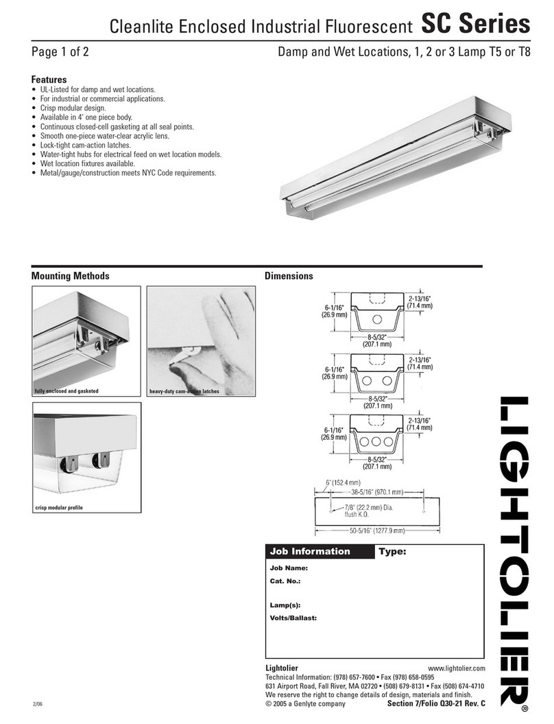 Lightolier SC Series User manual