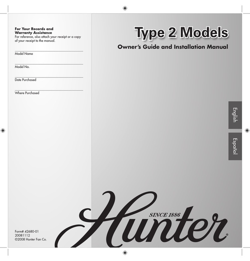 Hunter Type 2 Models User manual