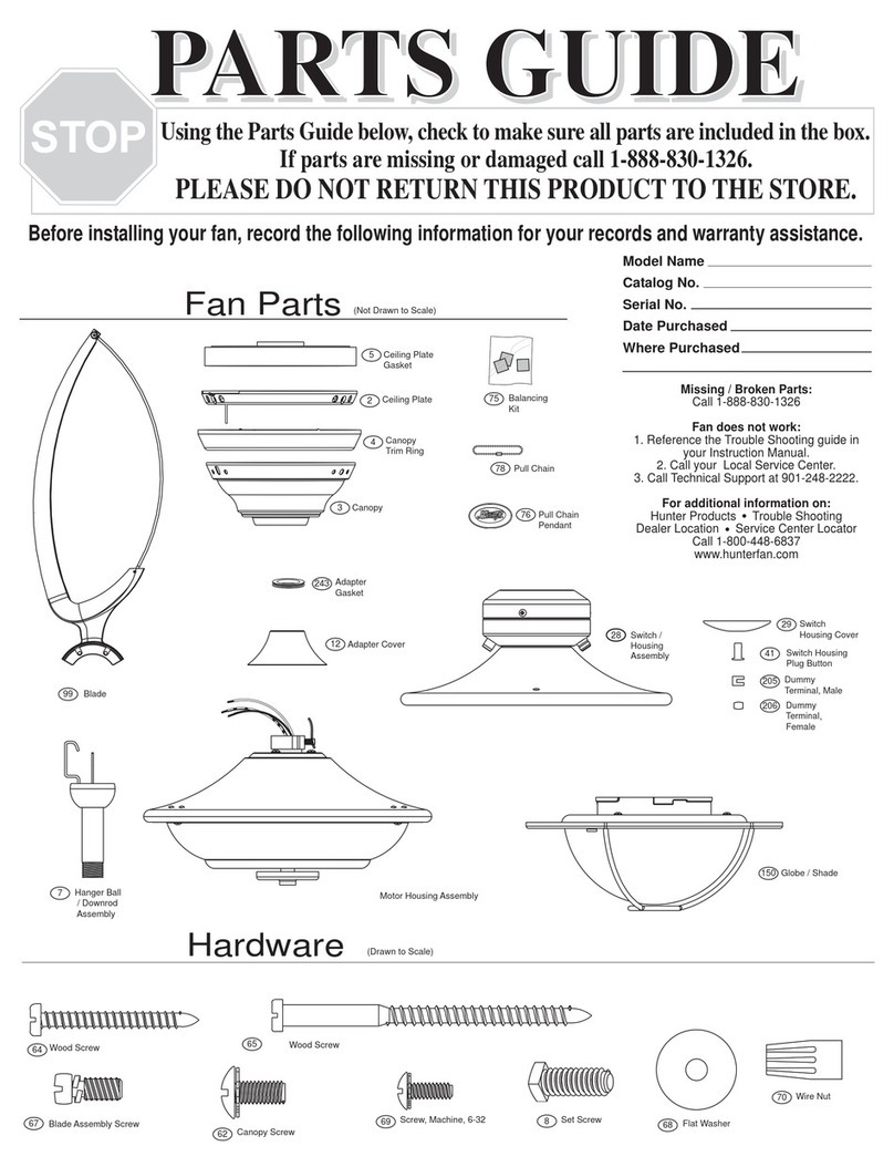 Hunter 25522 Parts guide