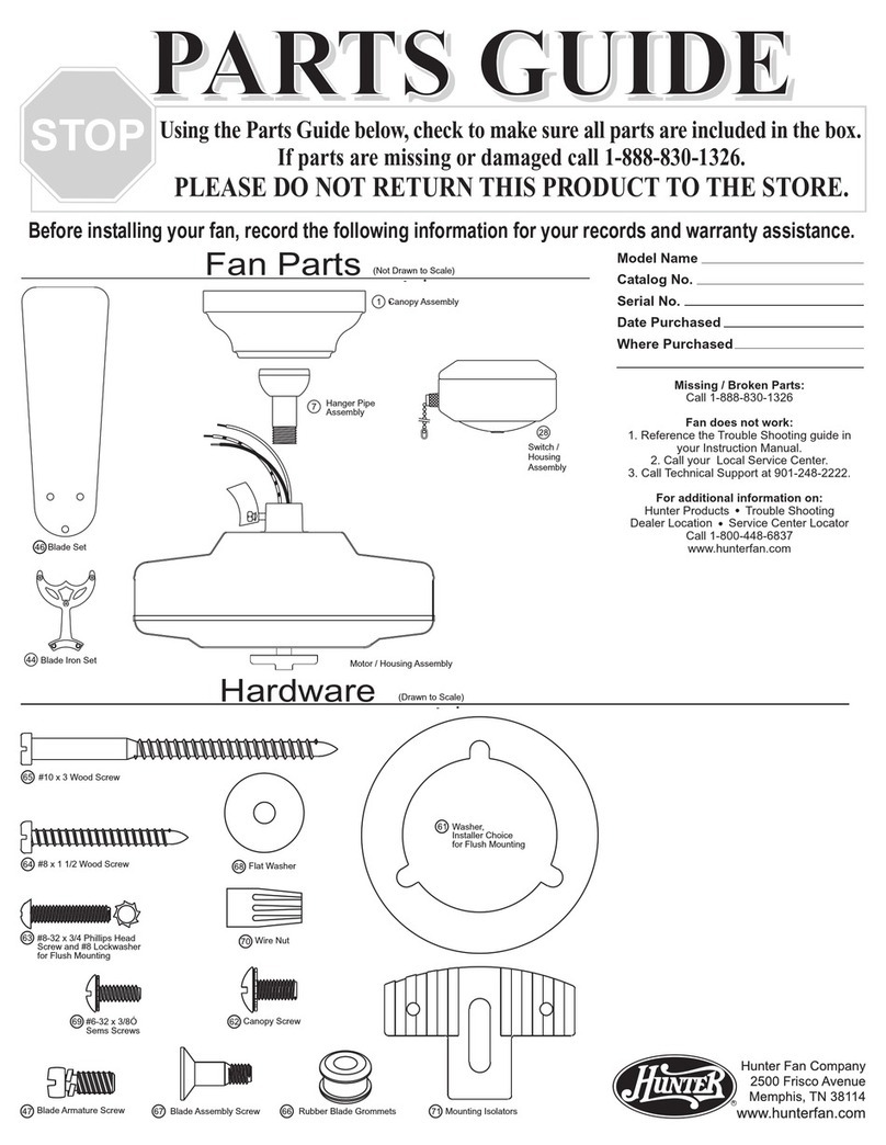 Hunter 25517 Parts guide