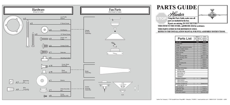 Hunter 21970 Parts guide