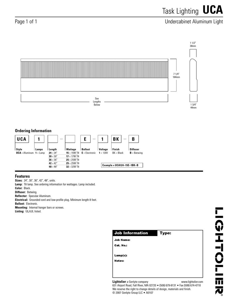 Lightolier UCA User manual