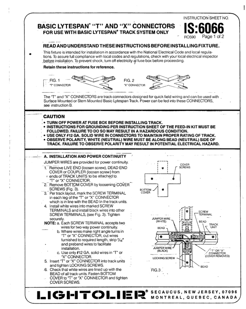 Lightolier Lytespan "T User manual