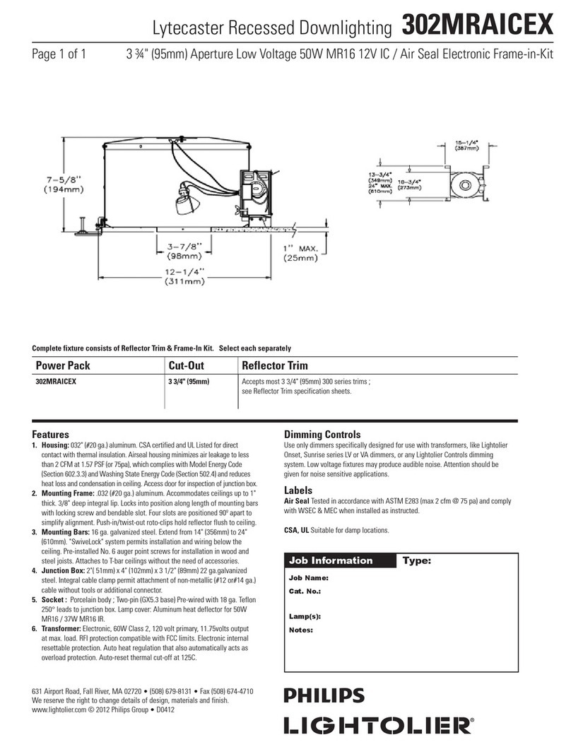 Lightolier Lytecaster 302MRAICEX User manual