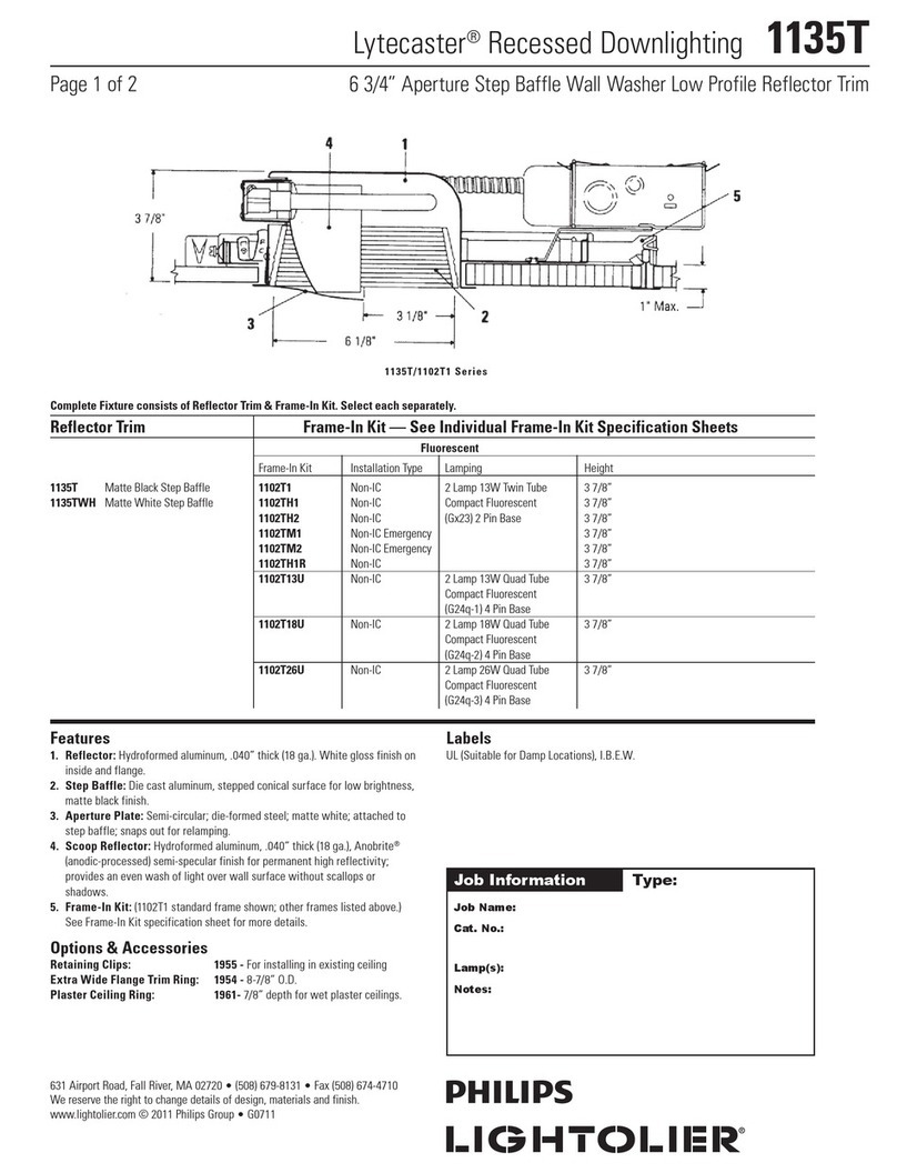 Lightolier Lytecaster 1135T User manual