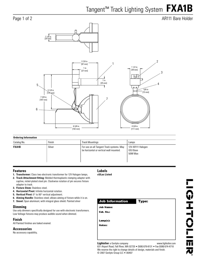 Lightolier Tangent FXA1B User manual Lightolier Tangent FXA1B User manual