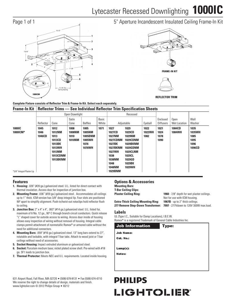 Lightolier Lytecaster 1000IC User manual