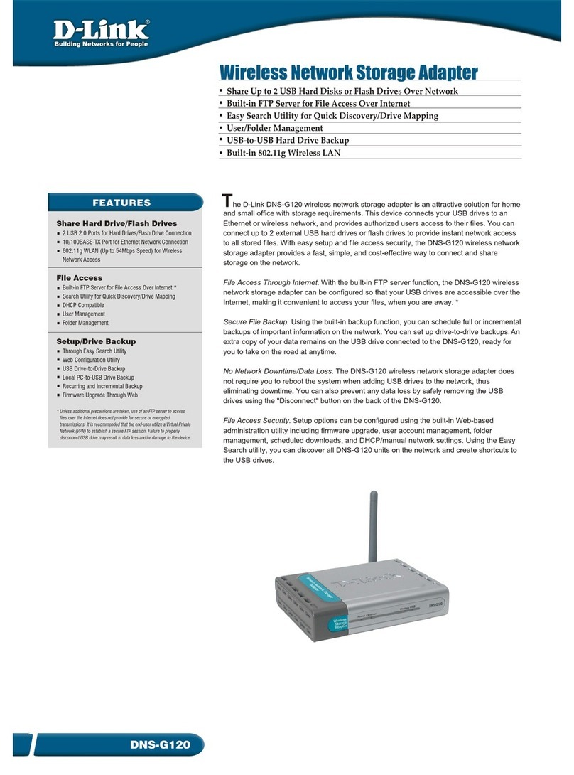 D-Link G120 - DNS NAS Server User manual D-Link G120 - DNS NAS Server User manual