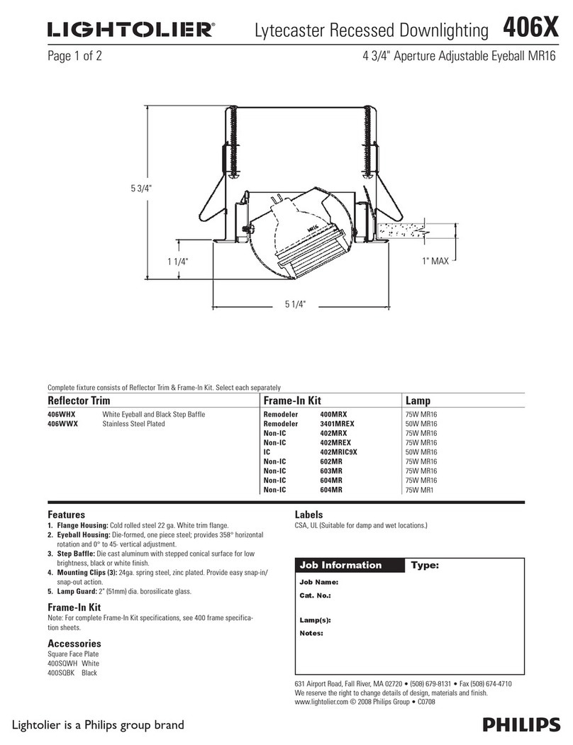 Lightolier Lytecaster 406X User manual