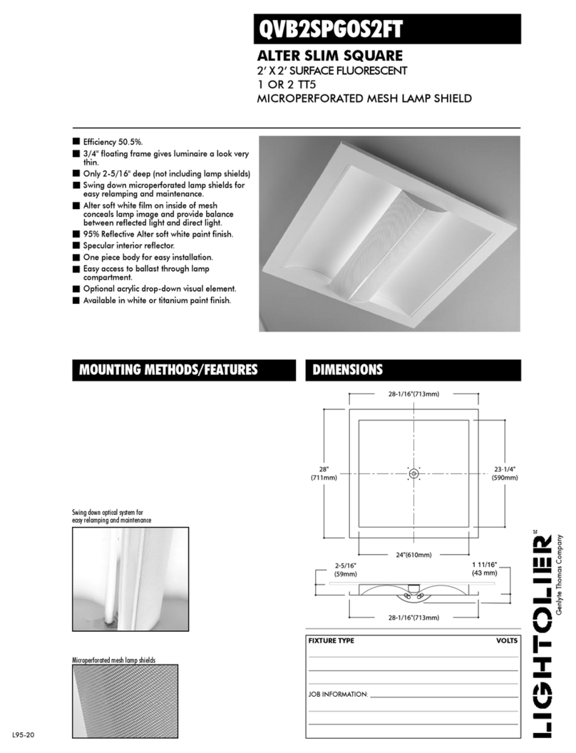Lightolier QVB2SPGOS2FT User manual