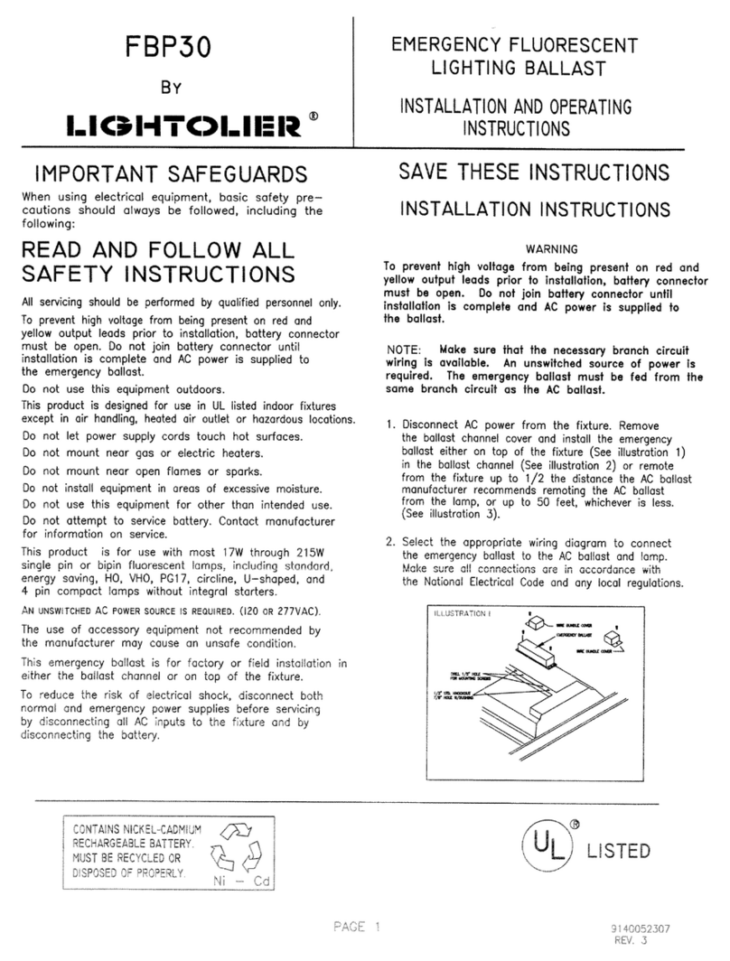 Lightolier FBP30 User manual