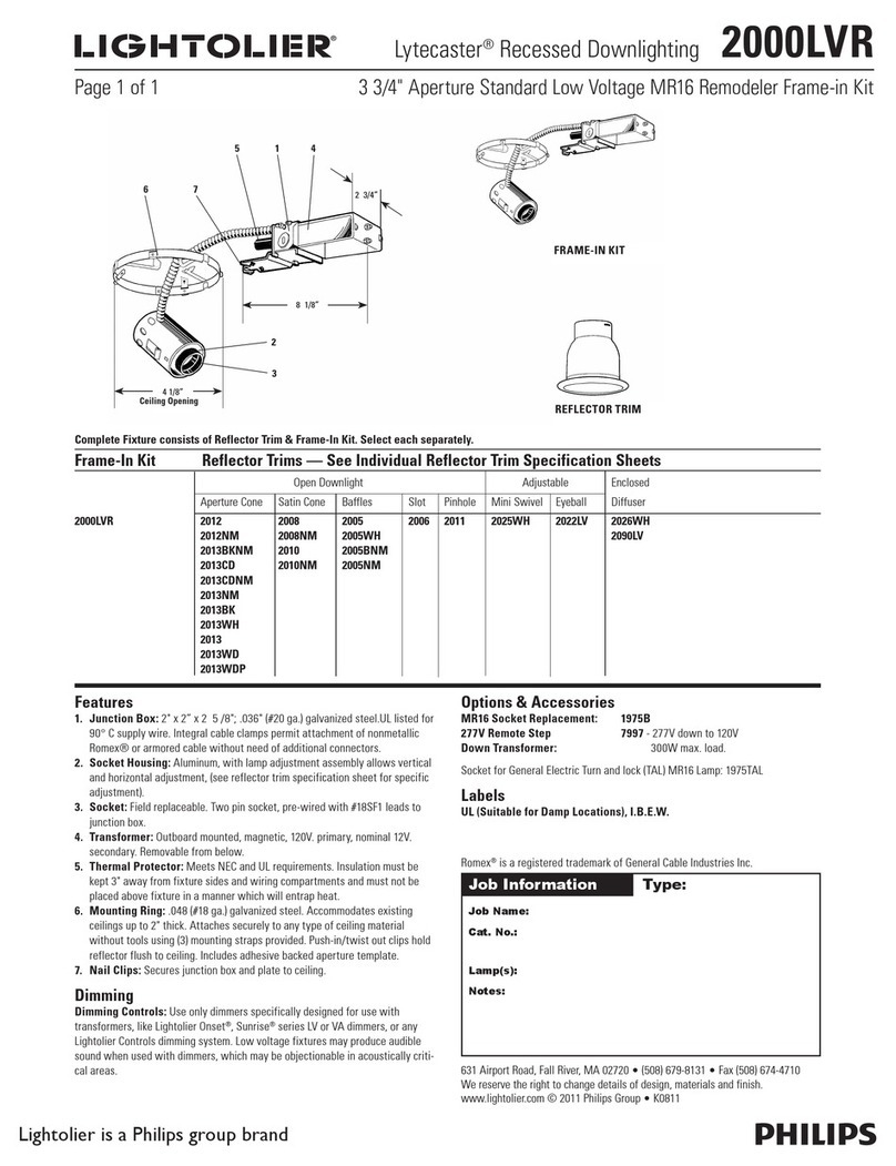 Lightolier Lytecaster 2000LVR User manual