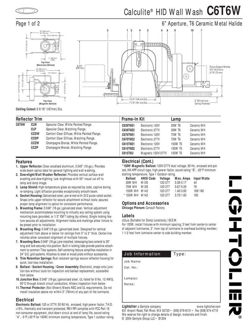 Lightolier Calculite C6T6W specification