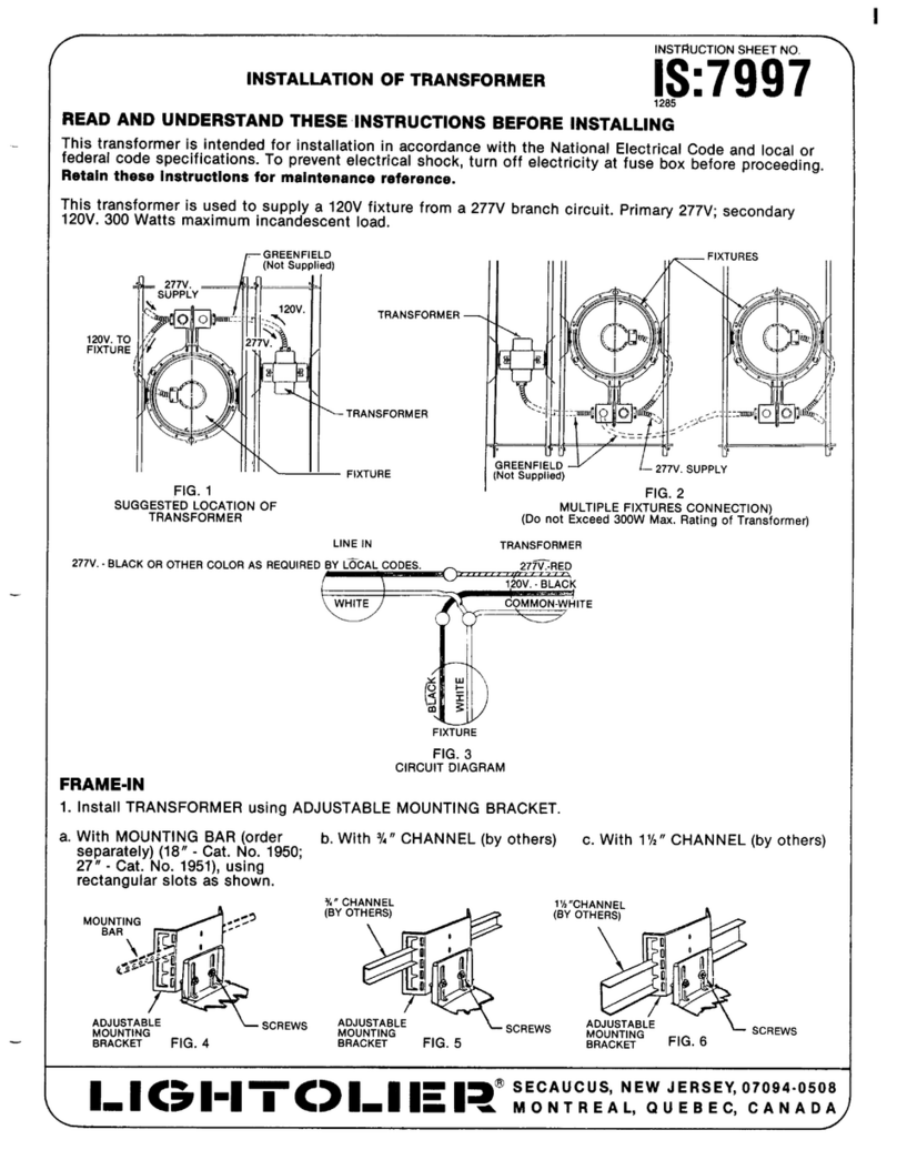 Lightolier transformer User manual