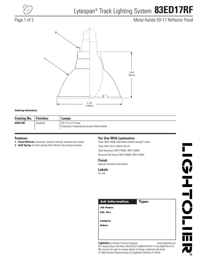 Lightolier Lytespan 83ED17RF User manual